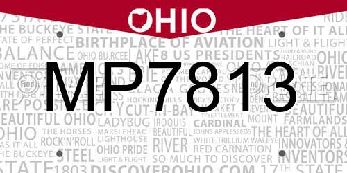 MP7813 Ohio License Plate