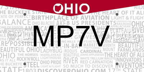 MP7V Ohio License Plate