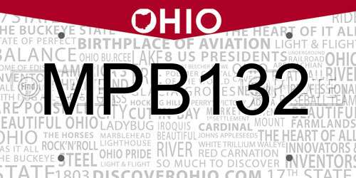 MPB132 Ohio License Plate