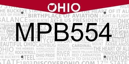 MPB554 Ohio License Plate