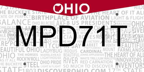 MPD71T Ohio License Plate