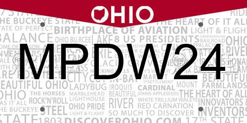 MPDW24 Ohio License Plate