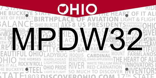 MPDW32 Ohio License Plate