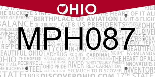 MPH087 Ohio License Plate