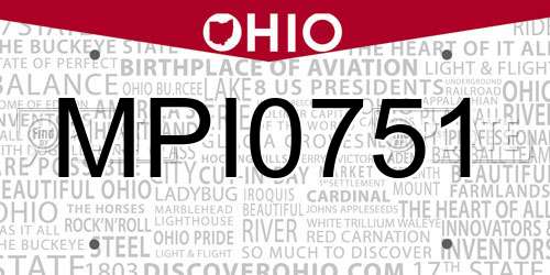 MPI0751 Ohio License Plate