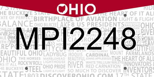 MPI2248 Ohio License Plate
