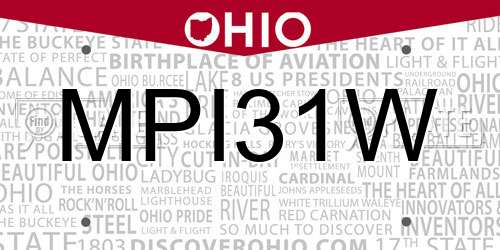MPI31W Ohio License Plate