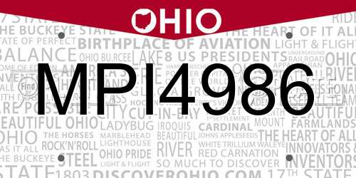 MPI4986 Ohio License Plate