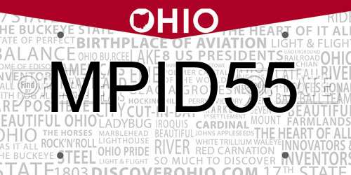 MPID55 Ohio License Plate