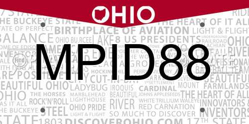 MPID88 Ohio License Plate
