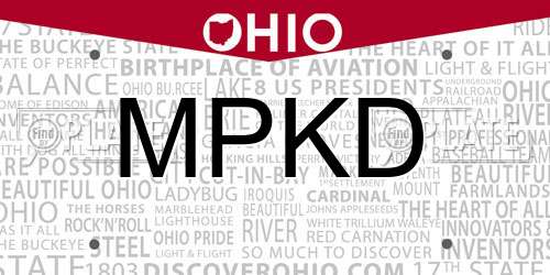 MPKD Ohio License Plate