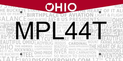 MPL44T Ohio License Plate