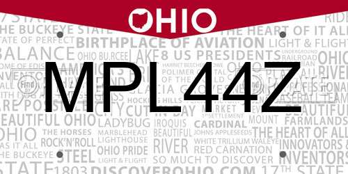 MPL44Z Ohio License Plate