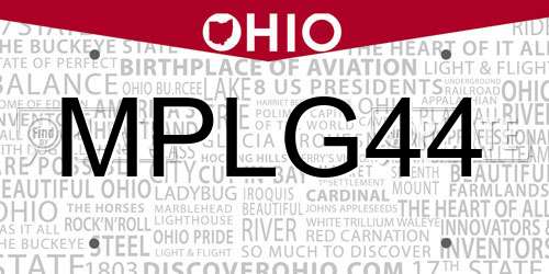 MPLG44 Ohio License Plate