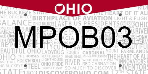 MPOB03 Ohio License Plate