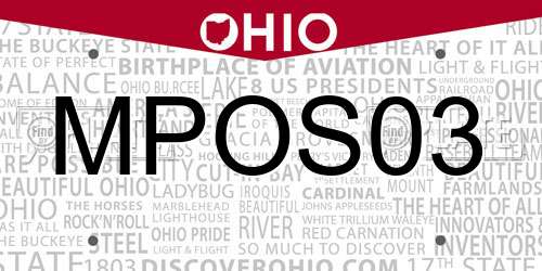 MPOS03 Ohio License Plate