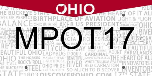 MPOT17 Ohio License Plate