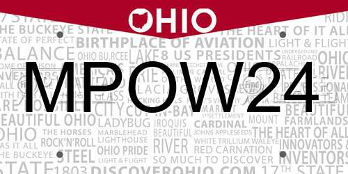MPOW24 Ohio License Plate