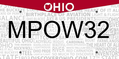 MPOW32 Ohio License Plate