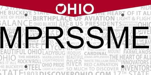 MPRSSME Ohio License Plate