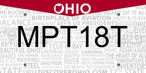 MPT18T Ohio License Plate