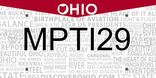 MPTI29 Ohio License Plate