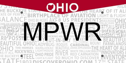 MPWR Ohio License Plate