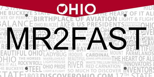 MR2FAST Ohio License Plate