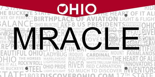 MRACLE Ohio License Plate