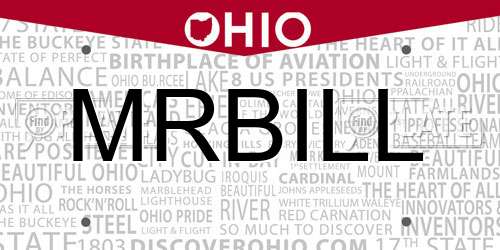 MRBILL Ohio License Plate