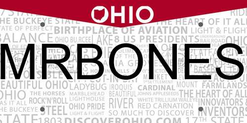 MRBONES Ohio License Plate