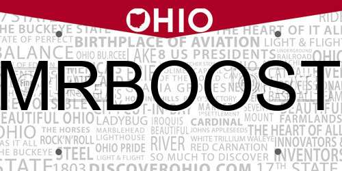MRBOOST Ohio License Plate