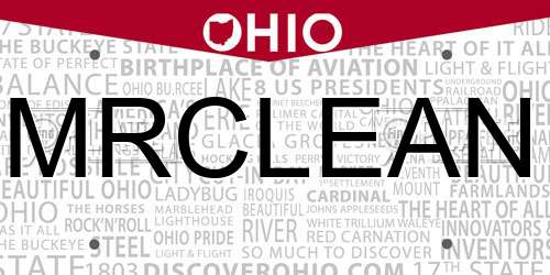 MRCLEAN Ohio License Plate