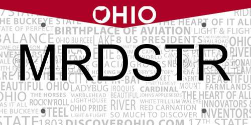 MRDSTR Ohio License Plate