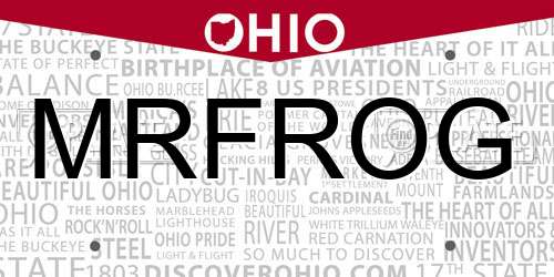 MRFROG Ohio License Plate