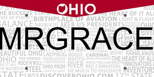 MRGRACE Ohio License Plate