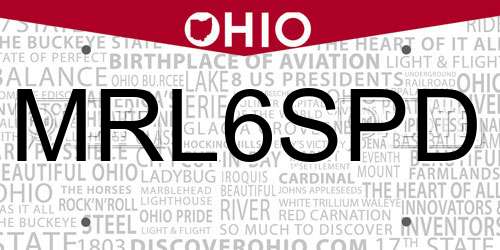 MRL6SPD Ohio License Plate