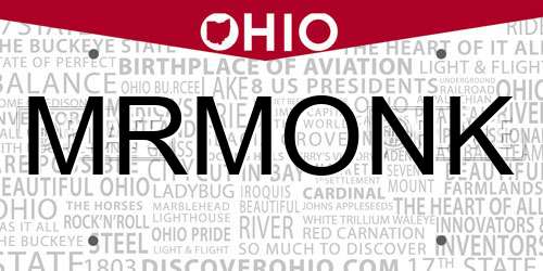 MRMONK Ohio License Plate