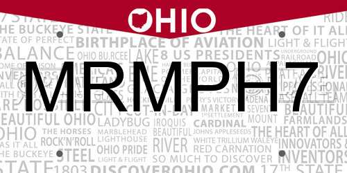 MRMPH7 Ohio License Plate