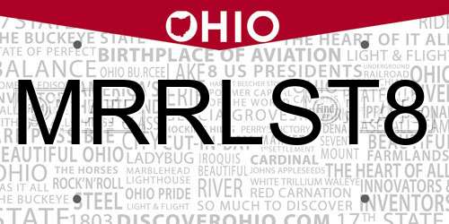 MRRLST8 Ohio License Plate