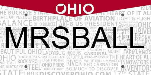 MRSBALL Ohio License Plate