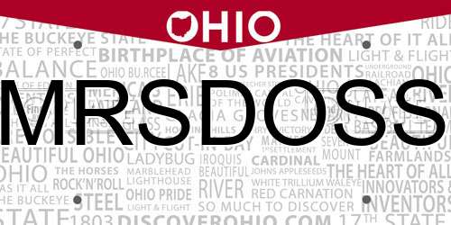 MRSDOSS Ohio License Plate