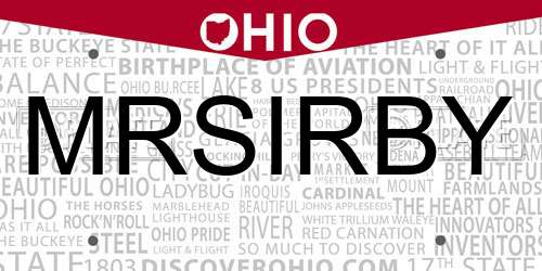 MRSIRBY Ohio License Plate