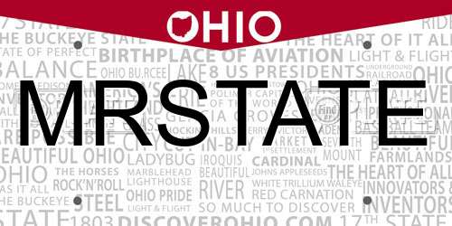 MRSTATE Ohio License Plate