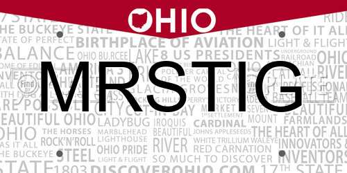 MRSTIG Ohio License Plate