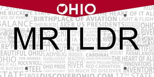 MRTLDR Ohio License Plate