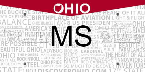 MS Ohio License Plate