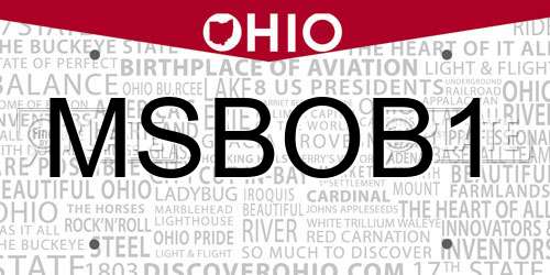 MSBOB1 Ohio License Plate