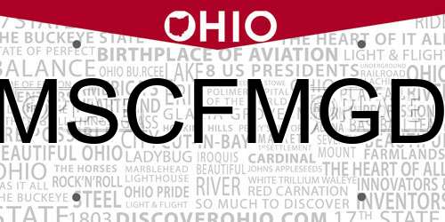 MSCFMGD Ohio License Plate