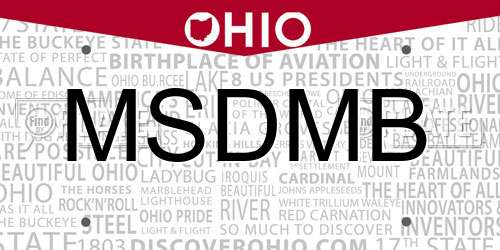 MSDMB Ohio License Plate